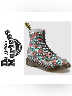 Dr. Martens 1460 Pascal Black Wild Poppy Boots